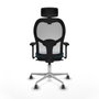 Piqueras y Crespo 3D086G2 Chaise de Bureau avec Appui-tête Blanc Vert pétrole
