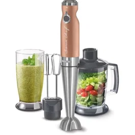 Sencor SHB5606GD-EUE3 - Mixeur plongeant professionnel 1200 W, 0.8 L, 4 en 1, lames Titanium QuadBlade, 6 ans garantie moteur, gris