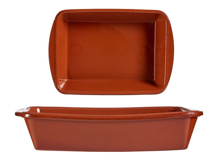 La Dehesa Plat Rectangulaire en Terre Cuite 28.5 x 19 cm Couleur Miel (Set de 9)