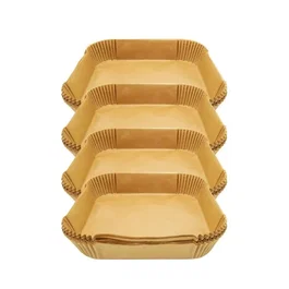 Fackelmann Lot de 200 Moules en Papier Carrés pour Air Fryer 20 x 20 cm - Revêtement Antiadhésif