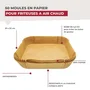 Fackelmann Lot de 200 Moules en Papier Carrés pour Air Fryer 20 x 20 cm - Revêtement Antiadhésif