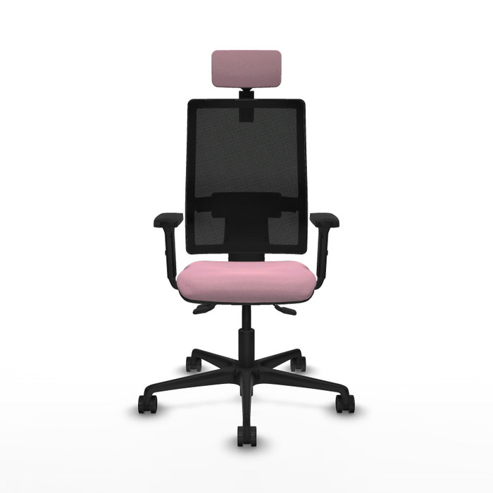 Piqueras Y Crespo Bormate - Chaise de bureau avec mécanisme asynchrone, assise rose et dossier noir Piqueras Y Crespo Bormate - Chaise de bureau avec mécanisme asynchrone, assise rose et dossier noir