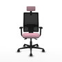 Piqueras Y Crespo Bormate - Chaise de bureau avec mécanisme asynchrone, assise rose et dossier noir