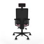 Piqueras Y Crespo Bormate - Chaise de bureau avec mécanisme asynchrone, assise rose et dossier noir