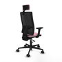Piqueras Y Crespo Bormate - Chaise de bureau avec mécanisme asynchrone, assise rose et dossier noir