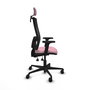 Piqueras Y Crespo Bormate - Chaise de bureau avec mécanisme asynchrone, assise rose et dossier noir