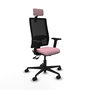 Piqueras Y Crespo Bormate - Chaise de bureau avec mécanisme asynchrone, assise rose et dossier noir