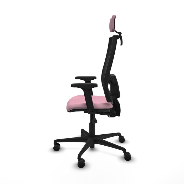 Piqueras Y Crespo Bormate - Chaise de bureau avec mécanisme asynchrone, assise rose et dossier noir Piqueras Y Crespo Bormate - Chaise de bureau avec mécanisme asynchrone, assise rose et dossier noir