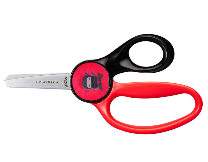 Fiskars Ciseaux pour enfants Ninja à bouts ronds 13cm Noir et Rouge