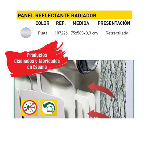 Burcasa Panneau réfléchissant pour radiateur 0,75 x 5 m x 5 mm
