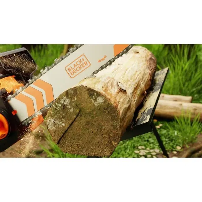 BLACK+DECKER BECS1835-QS - Tronçonneuse électrique filaire 1800W, 35cm avec frein de chaîne et lubrification automatique