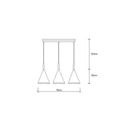 Madeleine Lampe À Suspension en aluminium et bois, 780x280 mm