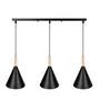 Lampe Suspendue Madeleine Métal et Bois [SKD-P130-3-W]
