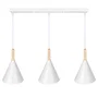Lampe Suspendue Madeleine Métal et Bois [SKD-P130-3-W]