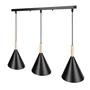 Lampe Suspendue Madeleine Métal et Bois [SKD-P130-3-W]