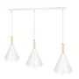 Lampe Suspendue Madeleine Métal et Bois [SKD-P130-3-W]
