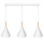 Suspension Madeleine Métal et Bois SKD-P130-3-W Lampe Design Moderne Réglable