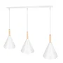 Lampe Suspendue Madeleine Métal et Bois [SKD-P130-3-W]