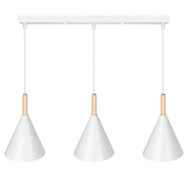 Lampe Suspendue Madeleine Métal et Bois [SKD-P130-3-W]
