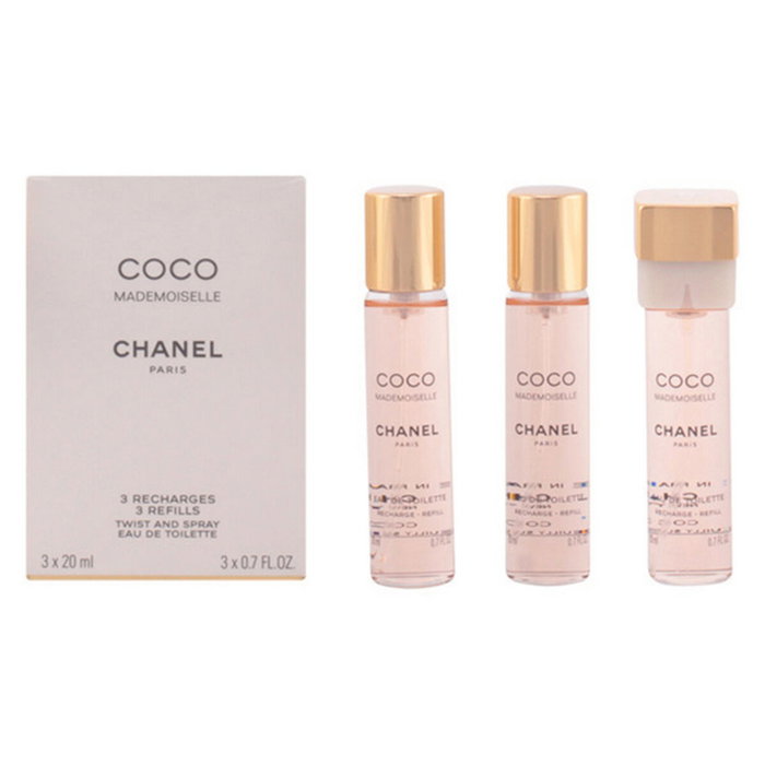 Chanel Coco Mademoiselle Eau de Toilette Twist & Spray 3 recharges x 20 ml (60 ml) Chanel Coco Mademoiselle Eau de Toilette Twist & Spray 3 recharges x 20 ml (60 ml)