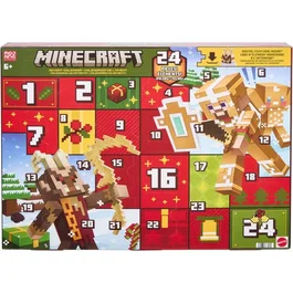 Mattel Calendrier de l'Avent Minecraft avec figurines et accessoires