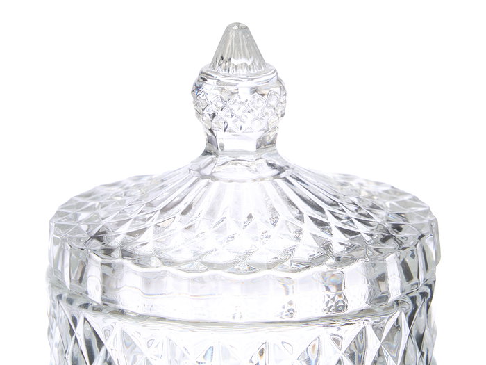 Giftdecor Bombonera en Cristal Rombos Transparente 8,5 x 8,5 x 14 cm (Set de 24)