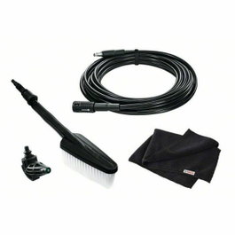 Bosch Kit de nettoyage voiture pour nettoyeurs haute pression avec brosse, buse 90°, tuyau 6m et microfibre