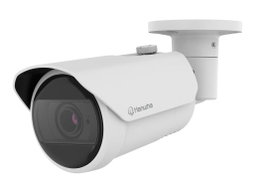 Hanwha Camera Q-Series Caméra de sécurité bullet réseau extérieure 2MP AI IR avec objectif motorisé 3.2-10.2mm, détection de personne/véhicule, PoE, IP66