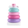 Fisher-Price Pyramide Arc-en-Ciel JGP94 - Jouet d'éveil à empiler pour bébés - Couleurs pastels roses et violets
