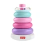 Fisher-Price Pyramide Arc-en-Ciel JGP94 - Jouet d'éveil à empiler pour bébés - Couleurs pastels roses et violets