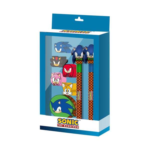 Karactermania Pack de Papeterie Sonic avec Licence Officielle Greenhill - Cadeau Incluant Stylo, Crayon, Gommes et Taille-Crayon - À Partir de 3 Ans Karactermania Pack de Papeterie Sonic avec Licence Officielle Greenhill - Cadeau Incluant Stylo, Crayon, Gommes et Taille-Crayon - À Partir de 3 Ans