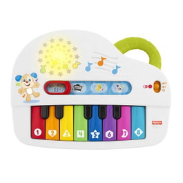 Fisher-Price Piano Musical Luminoso Ríe y Aprende Hhx13 - 4 Modes de Jeu, Sons, Lumières, Langues Multilingues (EN/FR/DE/IT/PT/ES), À partir de 6 Mois