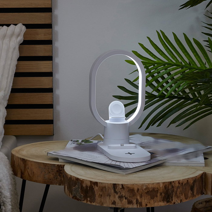 Home Deco Factory Lampe LED avec base de charge induction 3-en-1
