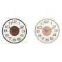 Horloge Murale Home ESPRIT Marron Naturel PVC Bois 30 x 4,7 x 30 cm (2 Unités)