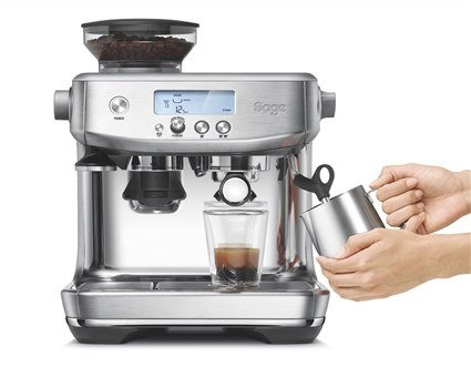 Sage SES878BSS4EEU1 Cafetière Barista Pro Machine à Expresso avec Broyeur Intégré Conique, LCD, ThermoJet, Portefiltre 54 mm, Mousseur à Lait, Noir