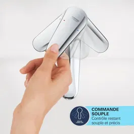 GROHE Mitigeur Bidet Monocommande Start Edge Chromé - EcoJoy 5L/min - Cartouche Céramique Longlife 28 mm - Avec Tirette de Vidage