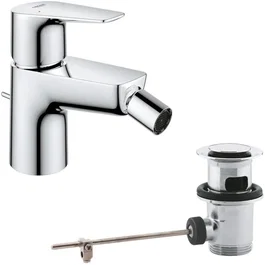 GROHE Mitigeur Bidet Monocommande Start Edge Chromé - EcoJoy 5L/min - Cartouche Céramique Longlife 28 mm - Avec Tirette de Vidage