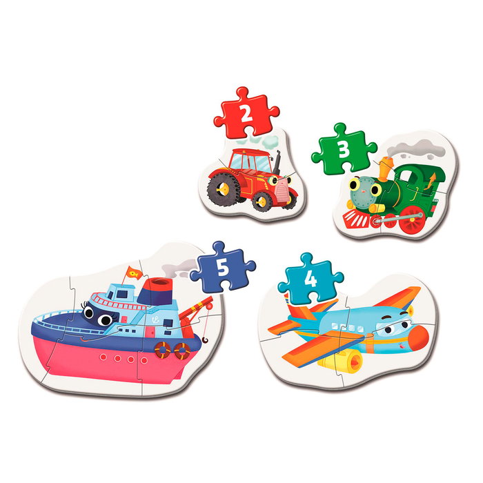 Clementoni - Mon Premier Puzzle - Animaux Sauvages - Puzzle Évolutif 4 en 1 (3, 6, 9, 12 Pièces) - Pour Enfants Dès 2 Ans - Réf. 20811
