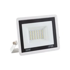 Luminaire Projecteur LED Extérieur 30W 2400 Lumen 6000K Blanc IP66 Réglable 60000H avec Finition en Aluminium Blanc