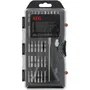 AEG Coffret d'embouts de précision 30 pièces avec embouts plats, cruciformes, hexagonaux et Torx - Gris