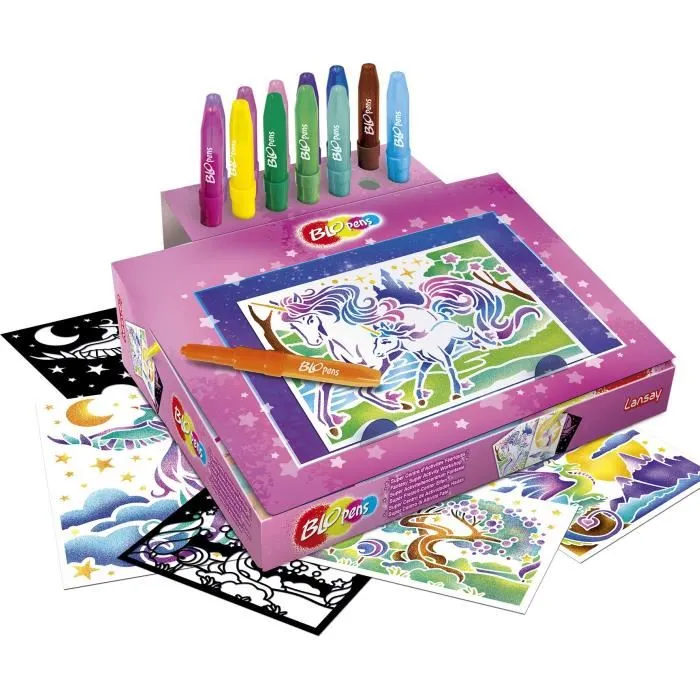 Lansay Blopens BLOPENS Super Centre d'Activités Féeriques, Dessin et Coloriage à l'Aérographe avec Pochoirs, 5 ans et plus Lansay Blopens BLOPENS Super Centre d'Activités Féeriques, Dessin et Coloriage à l'Aérographe avec Pochoirs, 5 ans et plus