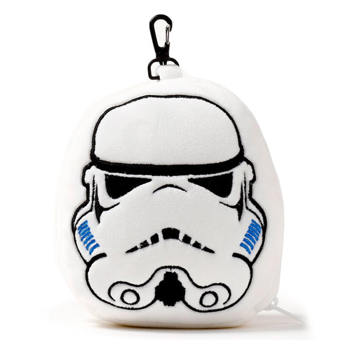PUCKATOR Oreiller de voyage et masque de sommeil Star Wars - Stormtrooper Imperial - Taille 14,5x14x9,5 cm - 95% Polyester 5% Spandex