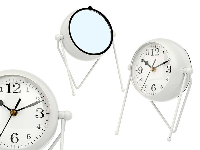 Giftdecor Horloge Forge Ovale Miroir Blanc 21 x 18 x 12 cm Métal (Set de 4) Giftdecor Horloge Forge Ovale Miroir Blanc 21 x 18 x 12 cm Métal (Set de 4)