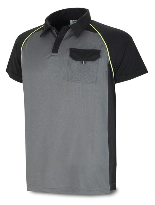 MARCA POLO Polo à haute respirabilité gris/noir M/Corta Alta MARCA POLO Polo à haute respirabilité gris/noir M/Corta Alta