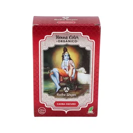 RADHE SHYAM Henné Poudre Acajou Foncé 100g – Teinture Capillaire Naturelle Vegan