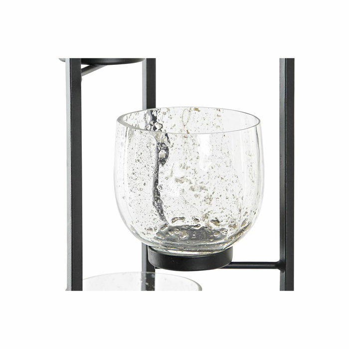 Bougeoir DKD Home Decor Verre Noir Transparent 18 x 18 x 76 cm Fer Bougeoir DKD Home Decor Verre Noir Transparent 18 x 18 x 76 cm Fer