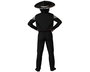 Costume Hombre Halloween Adulte - Veste et Pantalon Noirs avec Décor Crânes - Polyester - Composition: Veste/Pantalon/Chemise/Ceinture - Taille XL