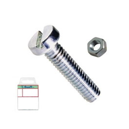 DUVER Blister de vis à filetage métal DIN 84 avec écrou M-6, 30 mm
