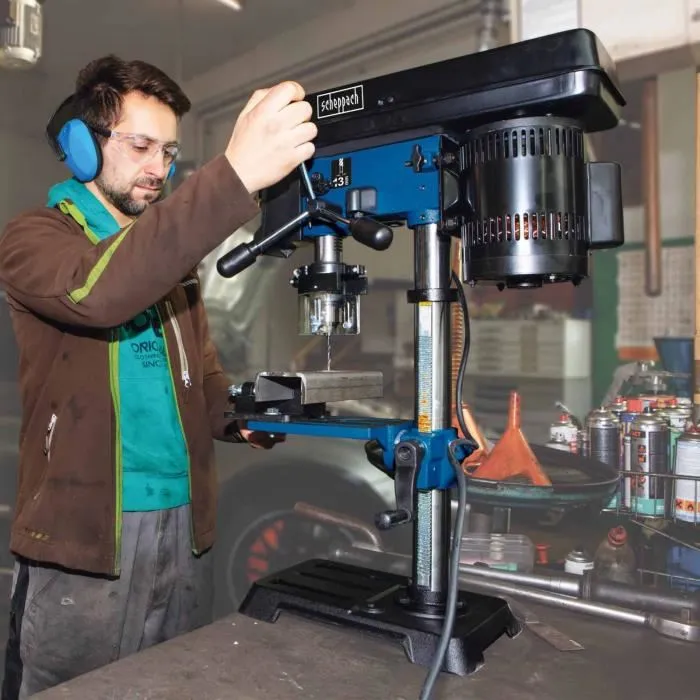 Scheppach DP16SL Perceuse à Colonne d'Établi 550W, 5 Vitesses avec Laser de Précision, Mandrin 1.5-13 mm, 230V