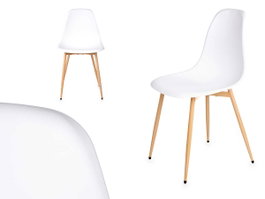 Giftdecor Silla Blanche 52 x 82 x 47 cm en Plastique et Métal (Set de 4)